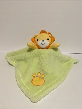 Baby Gear Lion Paw Lovey Green Orange Fleece Security Blanket Nunu Lovie Plush